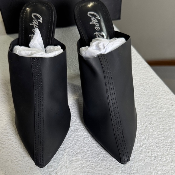 New Cape Robbin Black and Clear Wedge Mules NWT Size 9 and Size 10 - Picture 4 of 6
